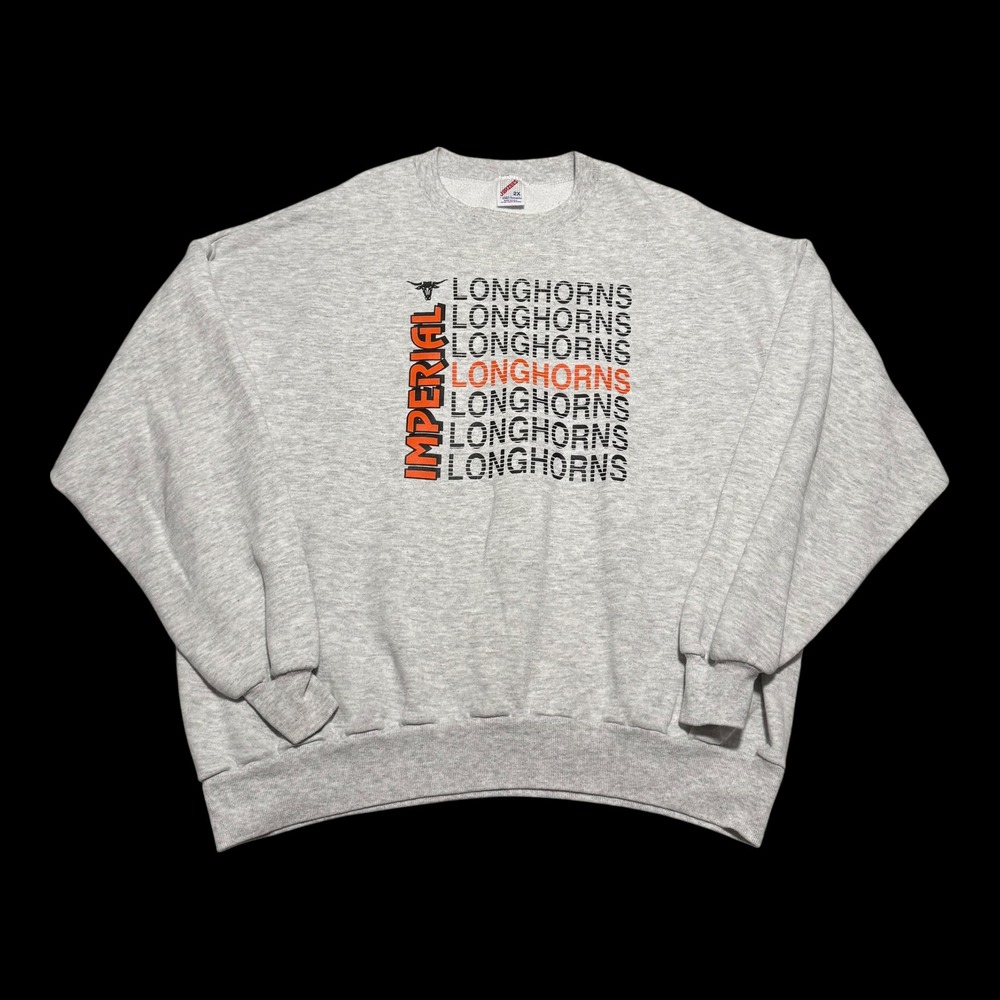 Vintage‎ 90s Jerzees Texas Longhorns Gray Cotton Blend Sweatshirt Men's 2XL